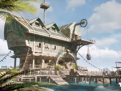 Pirate Tavern Environment Low-poly 3D model