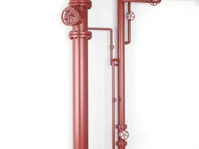 Water Pipes Low-poly 3D model