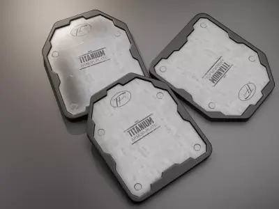 Titanium Armor Plate Low Poly Low-poly 3D model