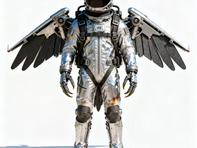 Realistic Future Aerial Pilot Suit Skin 3d model Low-poly 3D model
