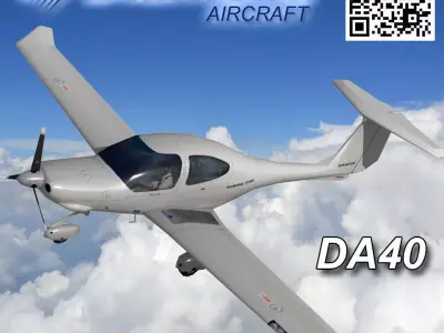 Diamond DA-40 Low-poly 3D model