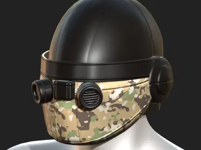 Helmet plastic scifi futuristic 3d model low poly Low-poly 3D model