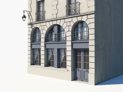 Paris building Low-poly 3D model