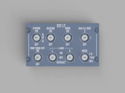 A320 Overhead light panel 3D print model