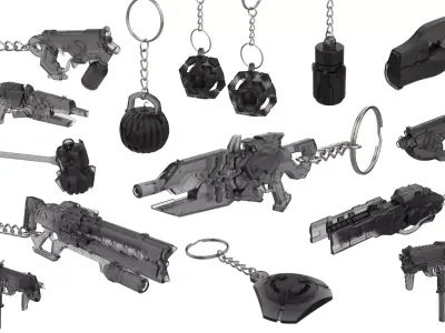 Overwatch Keychains Set part 2 - 18 Printable STL Commercial Use 3D print model