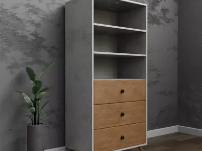Modern Tall Drawer Free 3D model