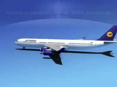 Aibrubs A340-600 Lufthansa 3D model