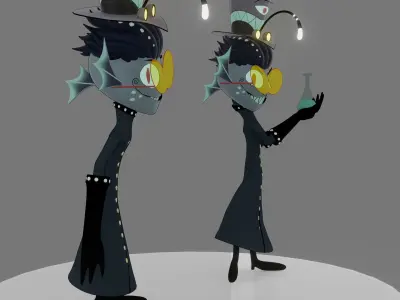 Baxter Hazbin Hotel Low-poly 3D model