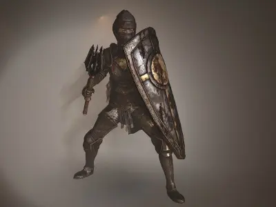 Paladin Lady Low-poly 3D model