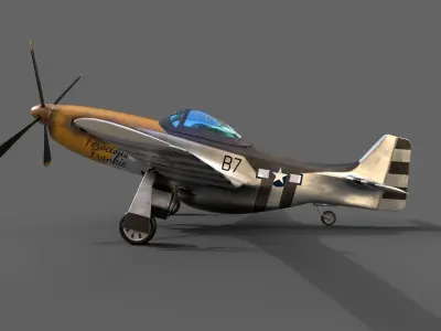P51 Mustang 3D PBR Model Low-poly 3D model