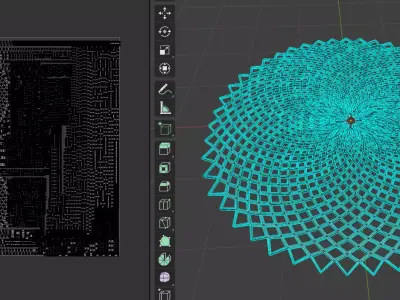 Fibonacci Phyllotaxis Spiral Disc - Silver Metal Low-poly 3D model