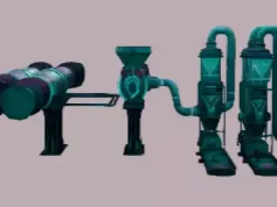 Sci-Fi Industrial Processing Plant Low-poly 3D model