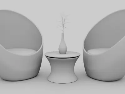 Outdoor coffee table 3D model