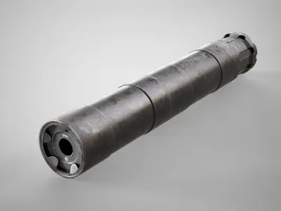 Rugged Obsidian Silencer - 9mm Hundgun Suppressor AAA Low-poly 3D model