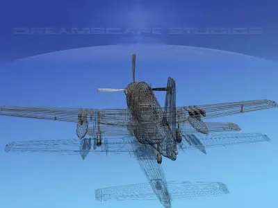 North American P-51B Mustang V01 3D model