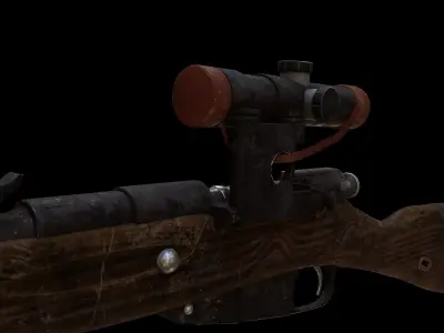 Sniper Rifle WW2 Mosin Nagant UPDATED Low-poly 3D model