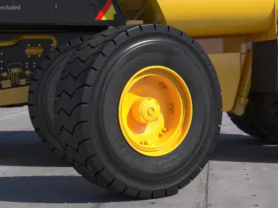 Wheel CAT 775 Water Truck 3D model