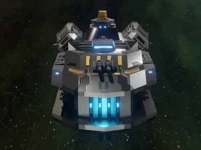 The Serpent Spaceship Low-poly 3D model