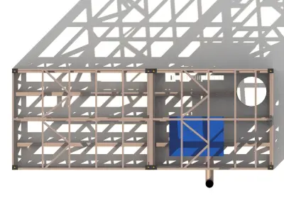 Boiler room in a container 3D model