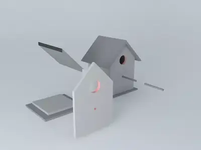 Birdhouse house with bird in it Free 3D model