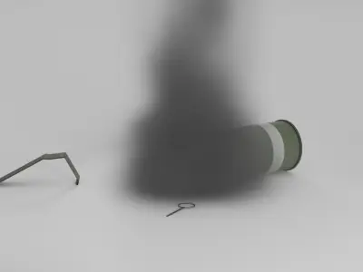 Textured and Rigged M18 Smoke Grenade Low-poly 3D model