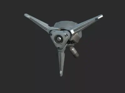 Future sci-fi surveillance drones 3D model