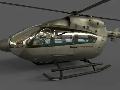 EC145 Helicopter Low-poly 3D model