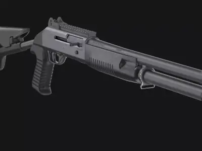 Benelli M4 Tactical Shotgun Low-poly 3D model