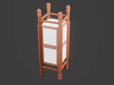 Low Poly  japanese lamp model Free low-poly 3D model