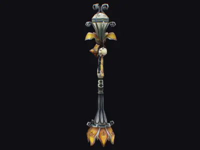 Magic Wand Rod Stick Fairy Staff Scepter Inventory Item Low-poly 3D model