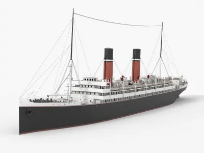 Passenger Steam Ship 3D model