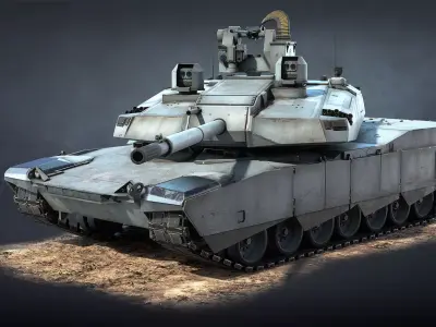 AbramsX armoured tank Low-poly 3D model