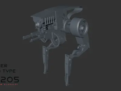 two legs robot 3D model