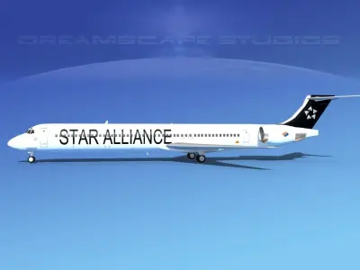 McDonnell Douglas MD83 Star Alliance 3D model