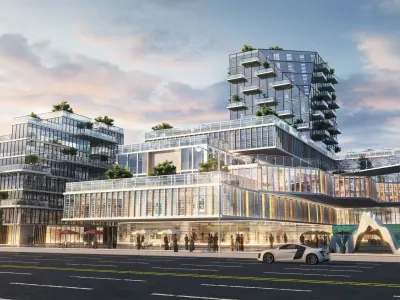 Commercial CBD shopping malls streets 3D model