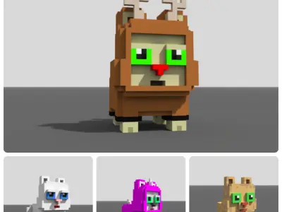 Cat Voxel Free 3D model