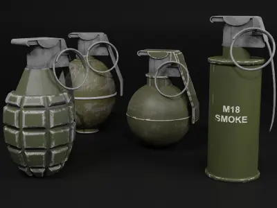Grenade Pack Low-poly 3D model
