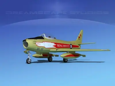 North American F-86 Sabre Jet RCAF Golden Hawks 3D model