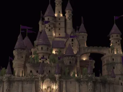 Fantasy night castle 3D model