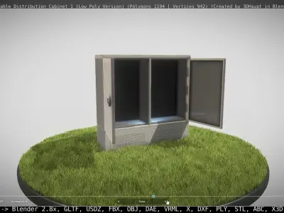Animated Cable Distribution Cabinet 1 Low-poly 3D model