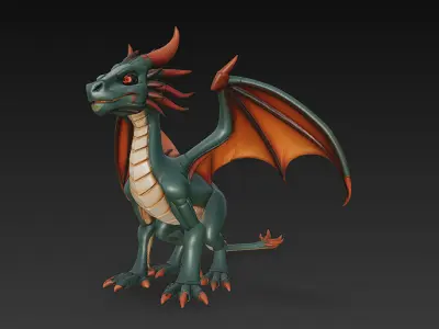 Dragon Realistic 3D Model Basic - Low Poly Realistic Low-poly 3D model
