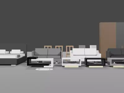 Low poly modern furniture Free low-poly 3D model