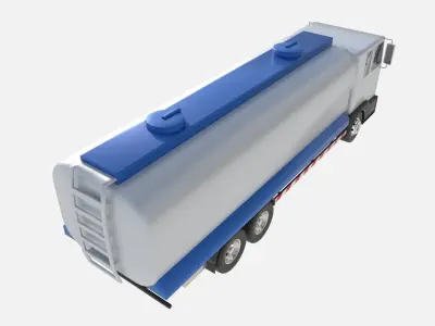 cistern truck Low-poly 3D model