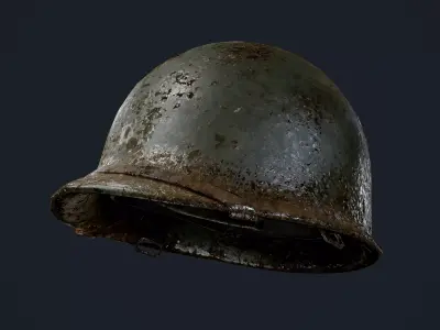 WW2 American Soldier Military Helmet Game Ready Low-poly 3D model