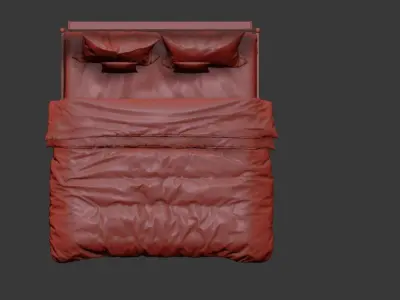 Wooden Bed  Free 3D model