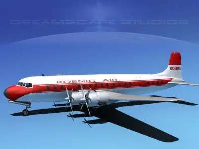 Douglas DC-7C Koenig Air 3D model