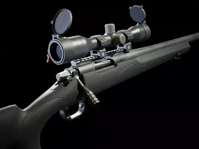 PBR - R700 Sniper Rifle  - Game-Ready 3D Asset Low-poly 3D model