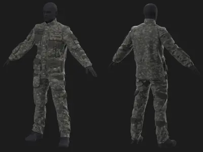 Tactical male outfit Marvelous Designer Clo 3D project 3D model
