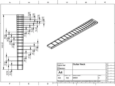 Acoustic Guitar Fret Board 3D model