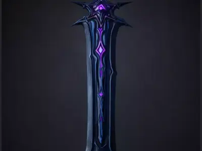 Dark Void Fantasy Sword Low-poly 3D model